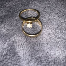 Gold (18k) Solitary Diamond & Gold (14k) Ring 