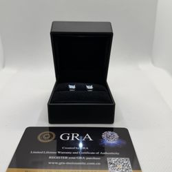 Princess Cut Moissanite Stud Earrings | GRA Certified | Sterling Silver 4-Prong Setting