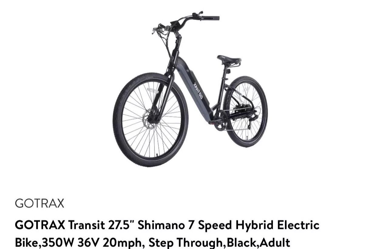GOTRAX Adult Transit 27.5" Step Through Electric Hybrid Bike