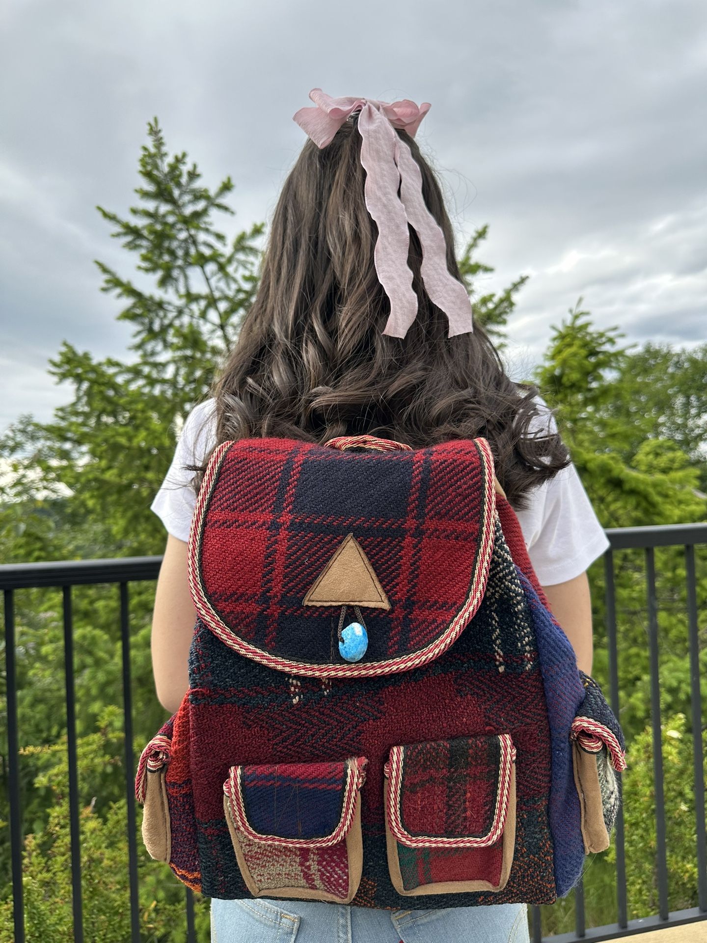 Handmade Kilim Drawstring Backpack