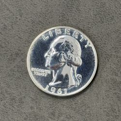 1961 Washington Silver Proof Quarter -- MIRROR-IMAGE SILVER COIN!