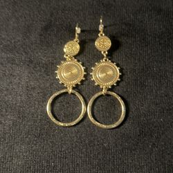 Earring. Gold Tone nautical Three-tier Dangle Earrings 