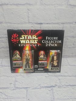 Sealed Star Wars Figure Collector 2-pack Episode I Jar Jar Binks Qui-Gon Jinn
