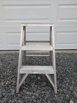 2 Ft. Aluminum Step Stool Ladder Compact 225 Lbs. Load Cap