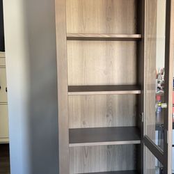 1 Hemnes rare light brown/gray glass cabinets