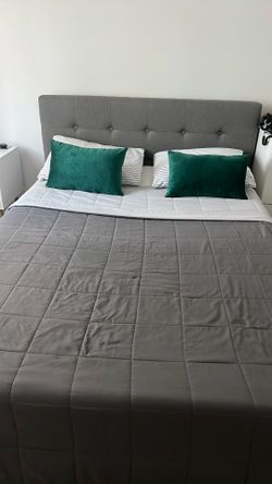 Grey Bed Frame With Draws