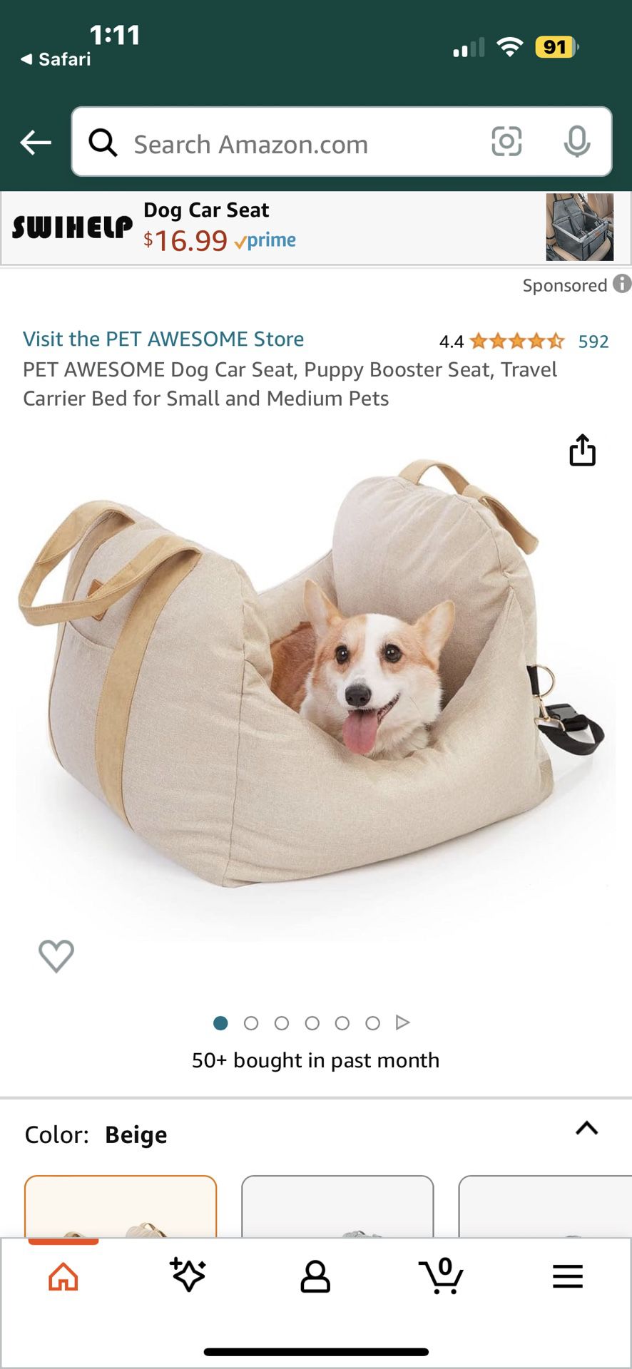 Pet Awesome Dog Car Seat & Skisopgo Dog Stroller