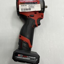 MILWAUKEE 2562-20 IMPACT WRENCH IN LIKE NEW CONDITION, WITH BATTERY