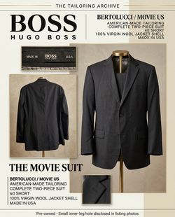 Hugo Boss Bertolucci Movie 40S Wool 2-Piece Suit USA
