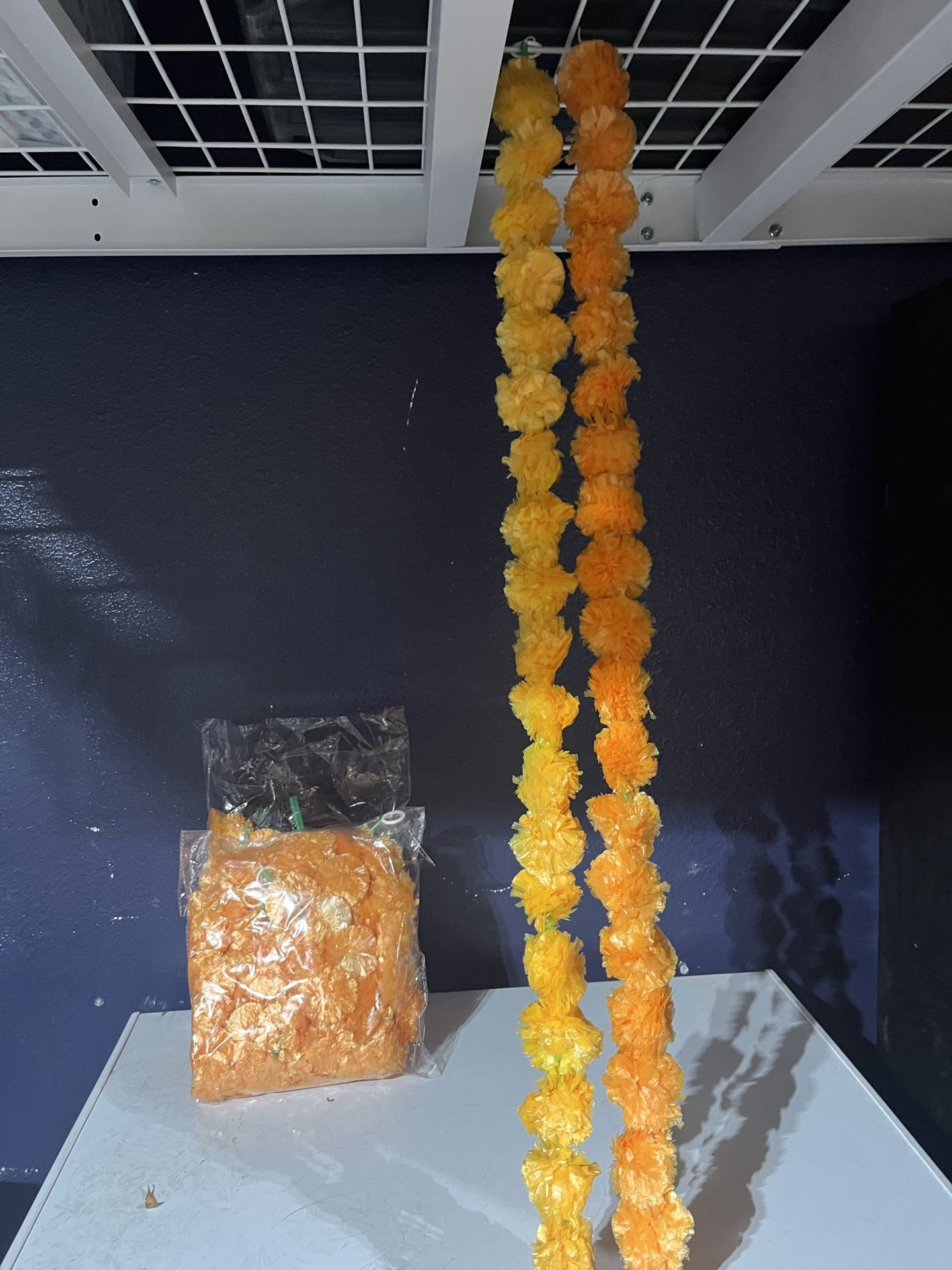 Marigold Garlands And Faux Marigold Flowers