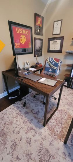 Wooden office desk.