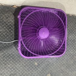 Laskoo 20"" Classic Box Fan with Weather-Resistant Motor, 3 Speeds, Built-in carry handle, top-mounted controls 22.5"" H (Purple)