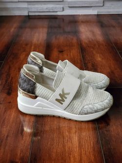 Michael Kors Girls' Neo Flex Slip-On Wedge Sneakers – Vanilla/Gold – Size 2Y