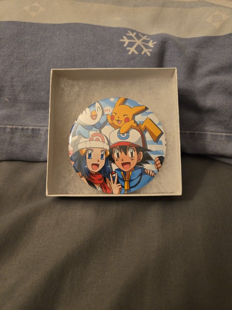 Pokemon Dawn Ash and ,Pikachu Pin For Display.