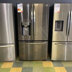 Black Stainless Steel L G Bottom Freezer Refrigerator 