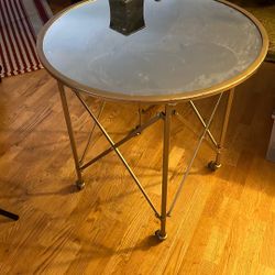 Williston Avina  Glass Mirror Top Table