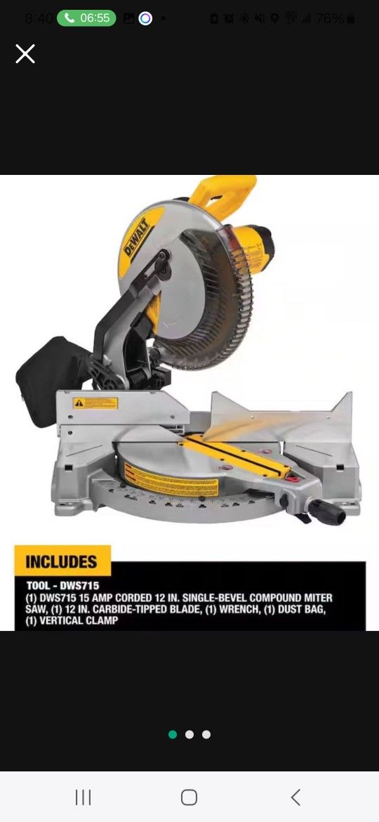 DEWALT 15 Amp Corded 12 in. Single Bevel Compound Miter Saw (tool Only)