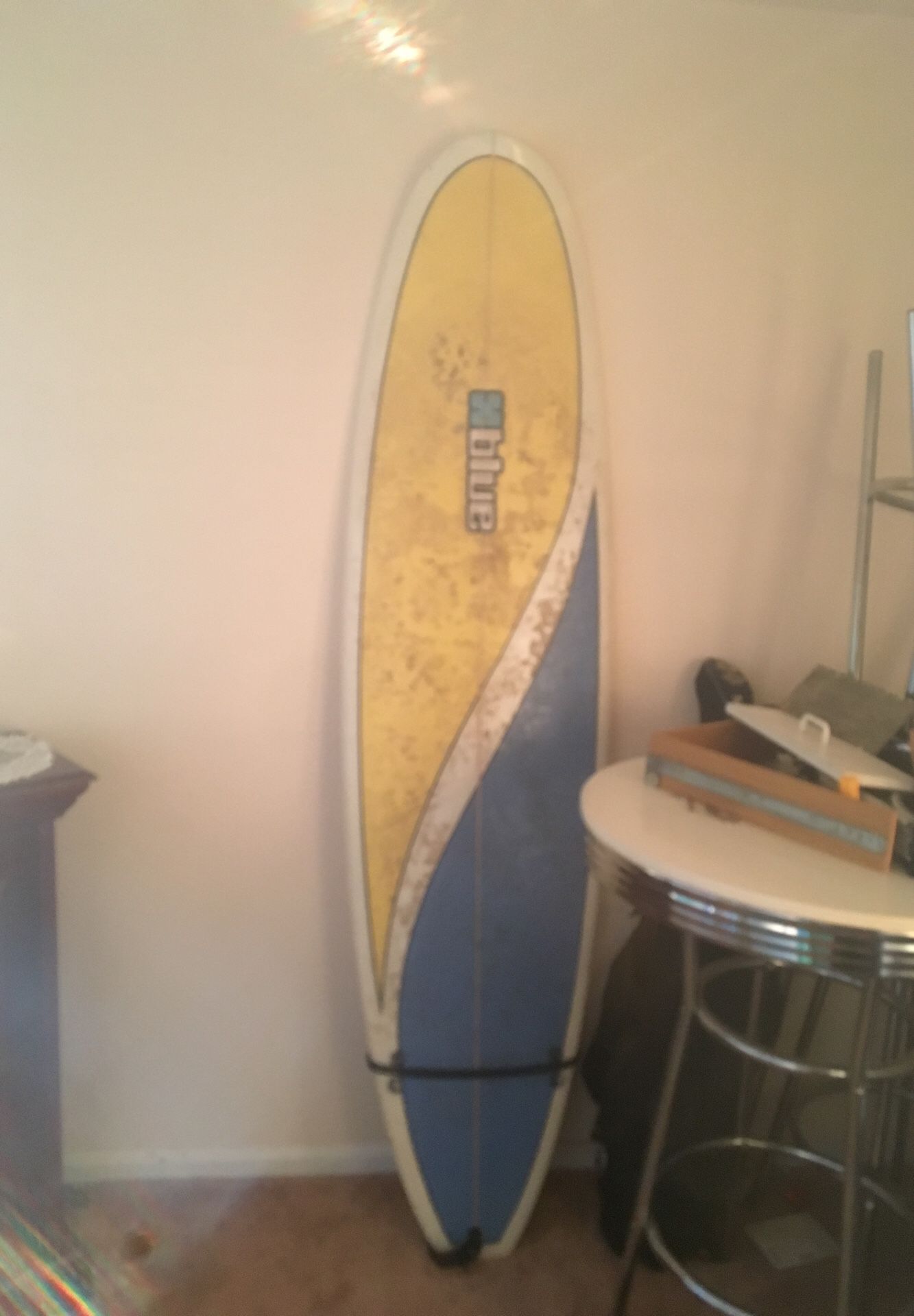 Blue company 7foot 2 surfboard