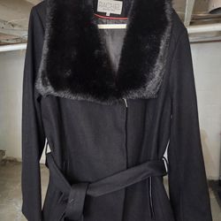 Rachel Rachel Roy Faux-Fur-Collar Belted  Coat