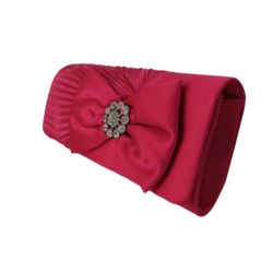 Party Satin clutch bag woman With Reinstones, Hot Pink, Black, Gold, Silver
