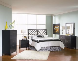 Geometric Checkered Block Headboard Bedroom Set - Queen (NO CREDIT CHECK FINANCING AVAILABLE)