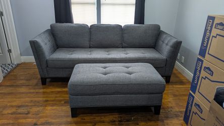 Oversized couch with matching ottoman
