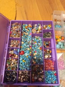 Glass beads, stone , organizers