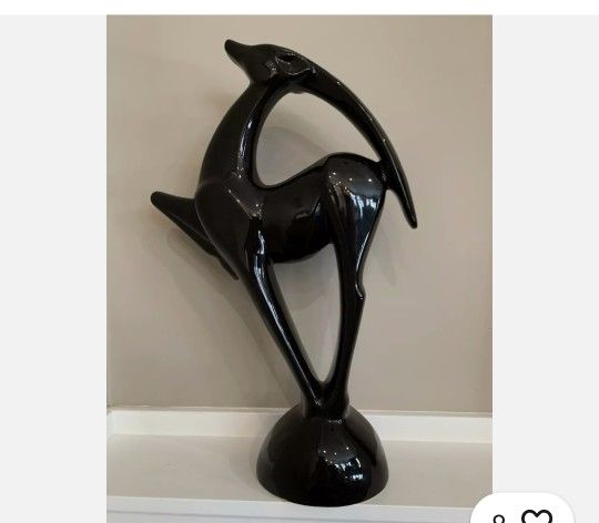 Vintage Royal Haeger Gazelle Antelope Sculpture Black large Mid Century Item