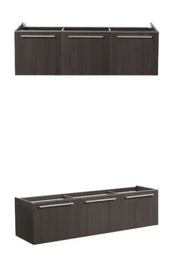 Fresca Vista 60-in Gray Oak Floating Bathroom Vanity Base Cabinet without TopβοΈ NewβοΈ