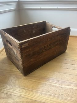 Antique genuine explosives dynamite wooden crate