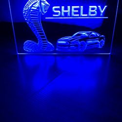 FORD MUSTANG SHELBY LED NEON BLUE LIGHT SIGN 8x12