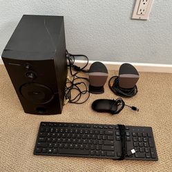 PC Speakers, Subwoofer, New Keyboard & Mouse