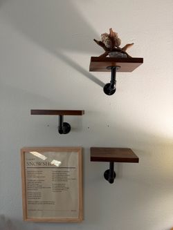 Wooden shelves