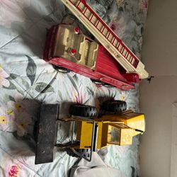 Vintage Tonka Metal Dump Truck Turbo Diesel & Firetruck vehicles 