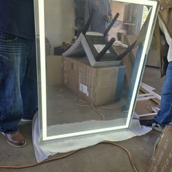Bathroom  Mirror 47x35.5 pick  has LED lights.  (Pick up N Visalia)
