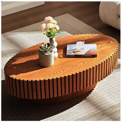 43.3" Oval Coffee Table Farmhouse Coffee Table