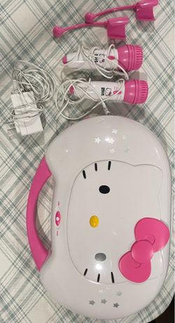 Hello Kitty CD Karaoke System/ CD Player W/ 2 Microphone & Holders