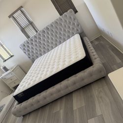 New In Box King Bed Frame With Mattress (Read Description Below)
