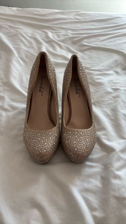 Bonnibel Gold Rhinestone Platform Heels