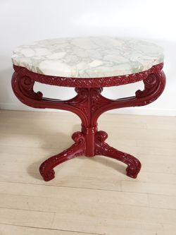 Itailan Baroque side Table w Calacatta marble top
