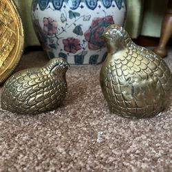Brass Quail, Set of 2