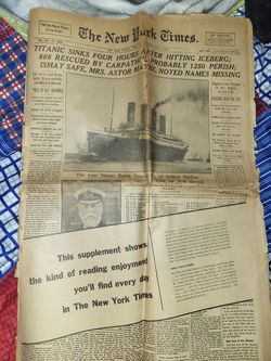 Titanic 1912 news paper full edition