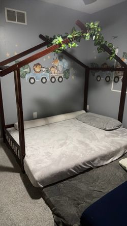 Kids House Frame Floor Bed Frame + dresser