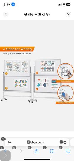 Double Sided Magnetic Whiteboard for School Office Home