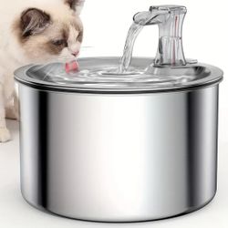 Full Food Grade Stainless Steel Cat Water Fountain With Water Lever Monitor 5 Layer Filter System