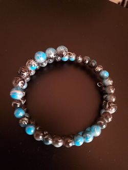 Blue/black wrapped bracelet
