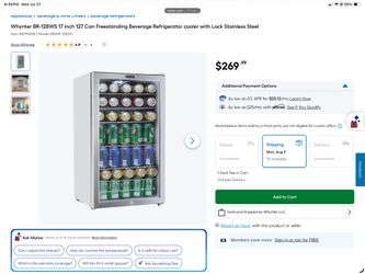 Like New Whynter Refrigerator BR-128WS