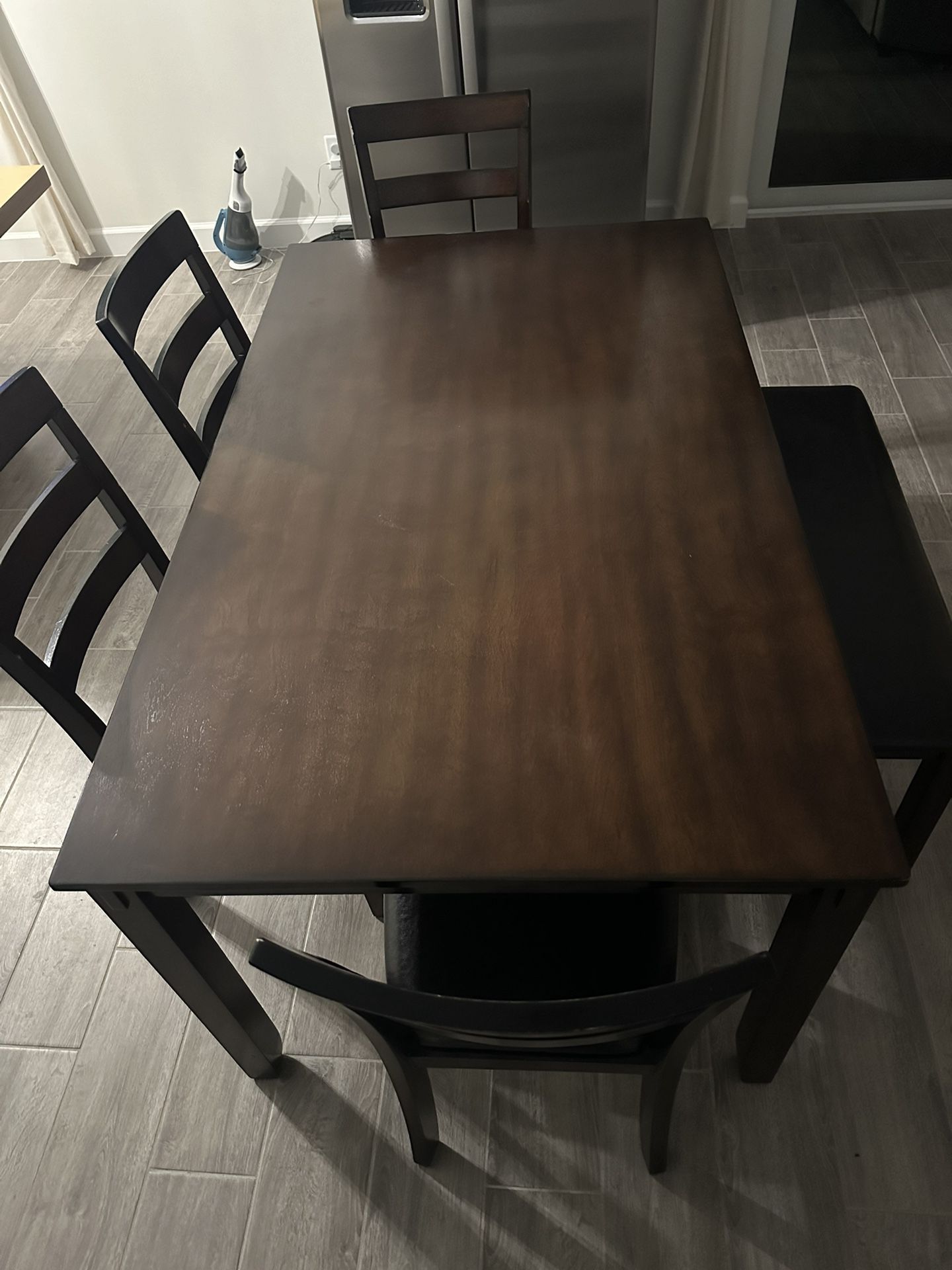 6 Seater With Bench Expresso Dining Room Table