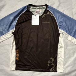 NWT Rare Cannondale Singletrack Cycling Jersey Women’s Medium Brown Blue 3/4 Sleeve Embroidered Detailing   Rare Cannondale Singletrack cycling jersey