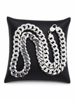 925 Sterling Silver Miami Cuban Link Chain Men’s Necklace Size 24”  /  12MM